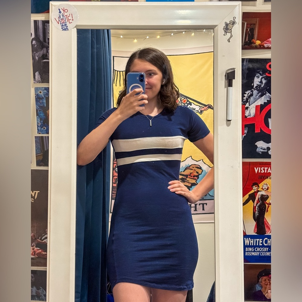 Forever 21 Navy and White Mini Dress